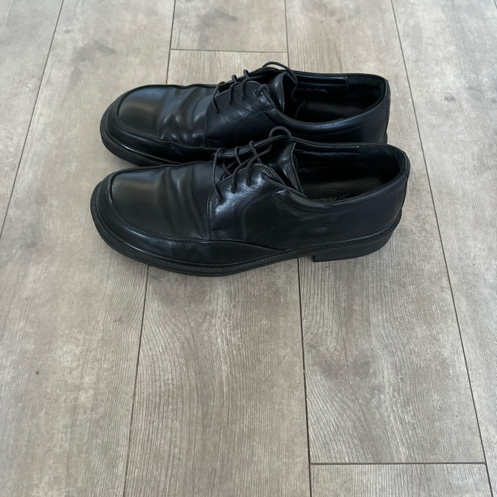 Mens Bostonian Strada Skywalk Black Leather Heavy Dress Shoes 12 Made Italy - Picture 9 of 14